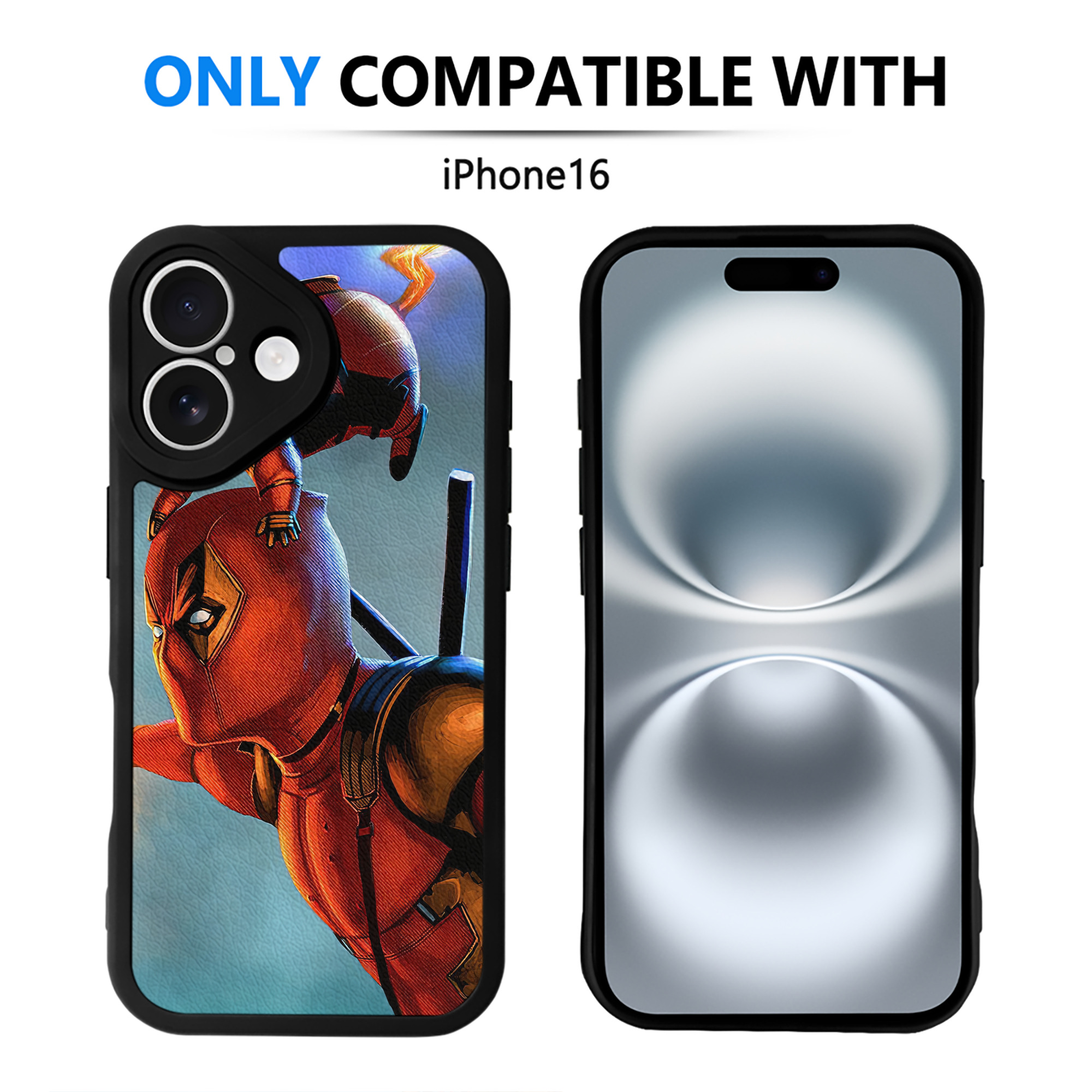 （画像用） Deadpool デッドプール 【iPhone 16シリーズ対応】シリコンスマホケース（レザー調） 材質：シリコン